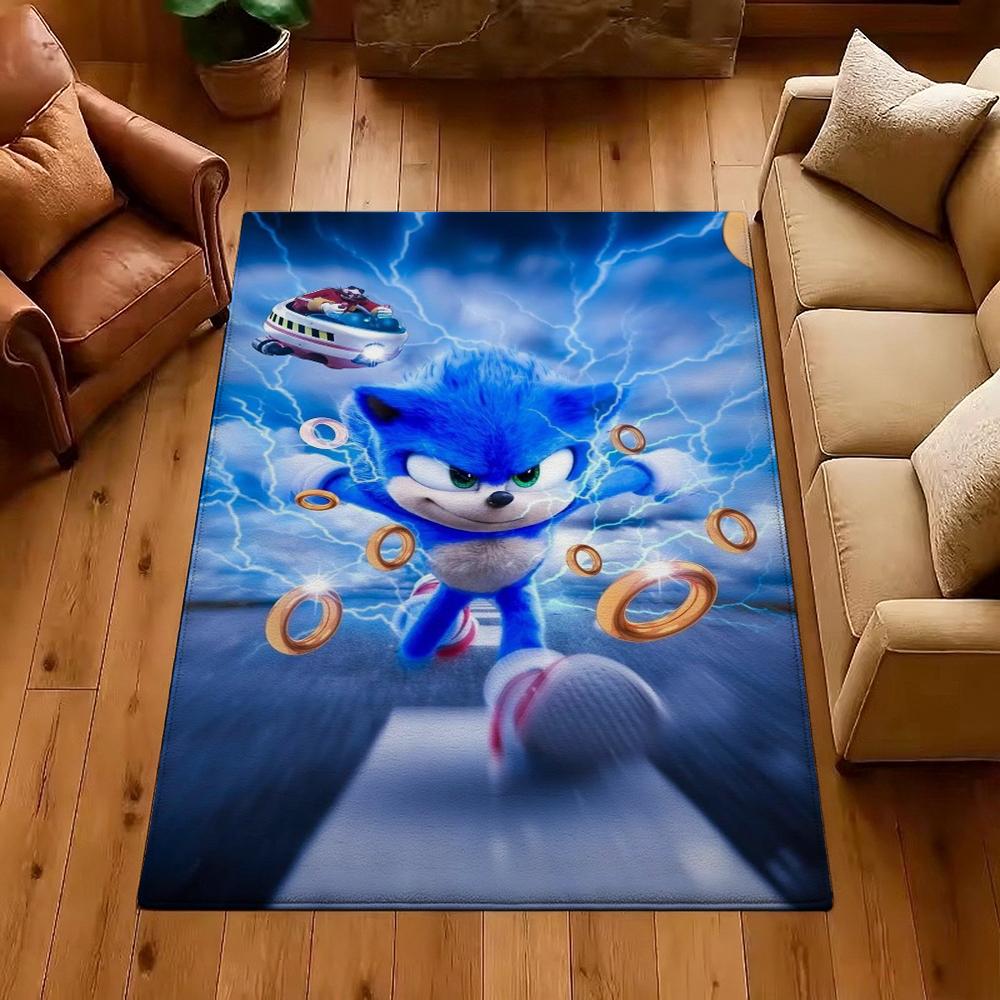 Sonic Hedgehog Carpet Floor Mat Shaggy Rug 8X10 Rug Kids Room Rug Kitchen Floor Mat Fast Drying