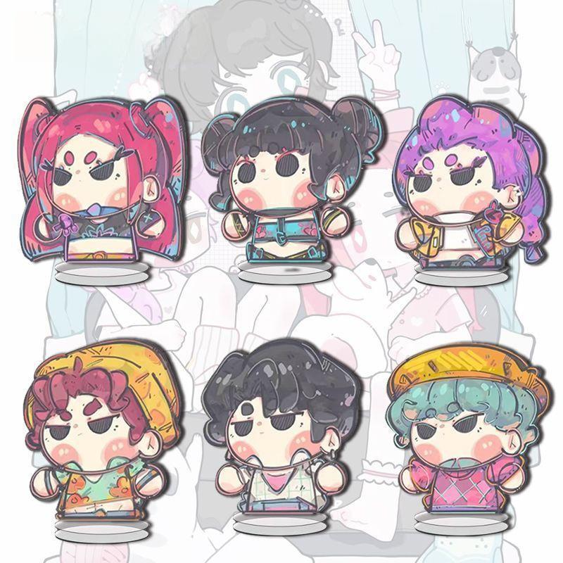K-pop Demon Hunters Desktop Ornament Hunters Boys Group Figure Acrylic Stand Cartoon Ornaments Anime Po Frame