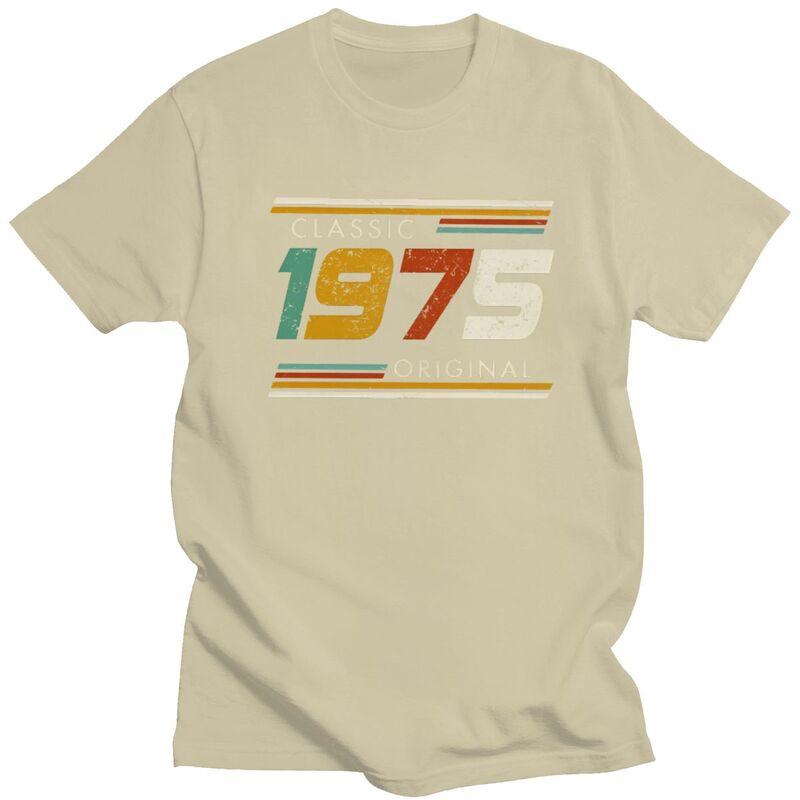 Fashion 50th Classic 1975 Original T Shirt Men Short Sleeve Custom Years Birthday Gift Tshirts Casual Tee Tops Slim Fit Tshirts