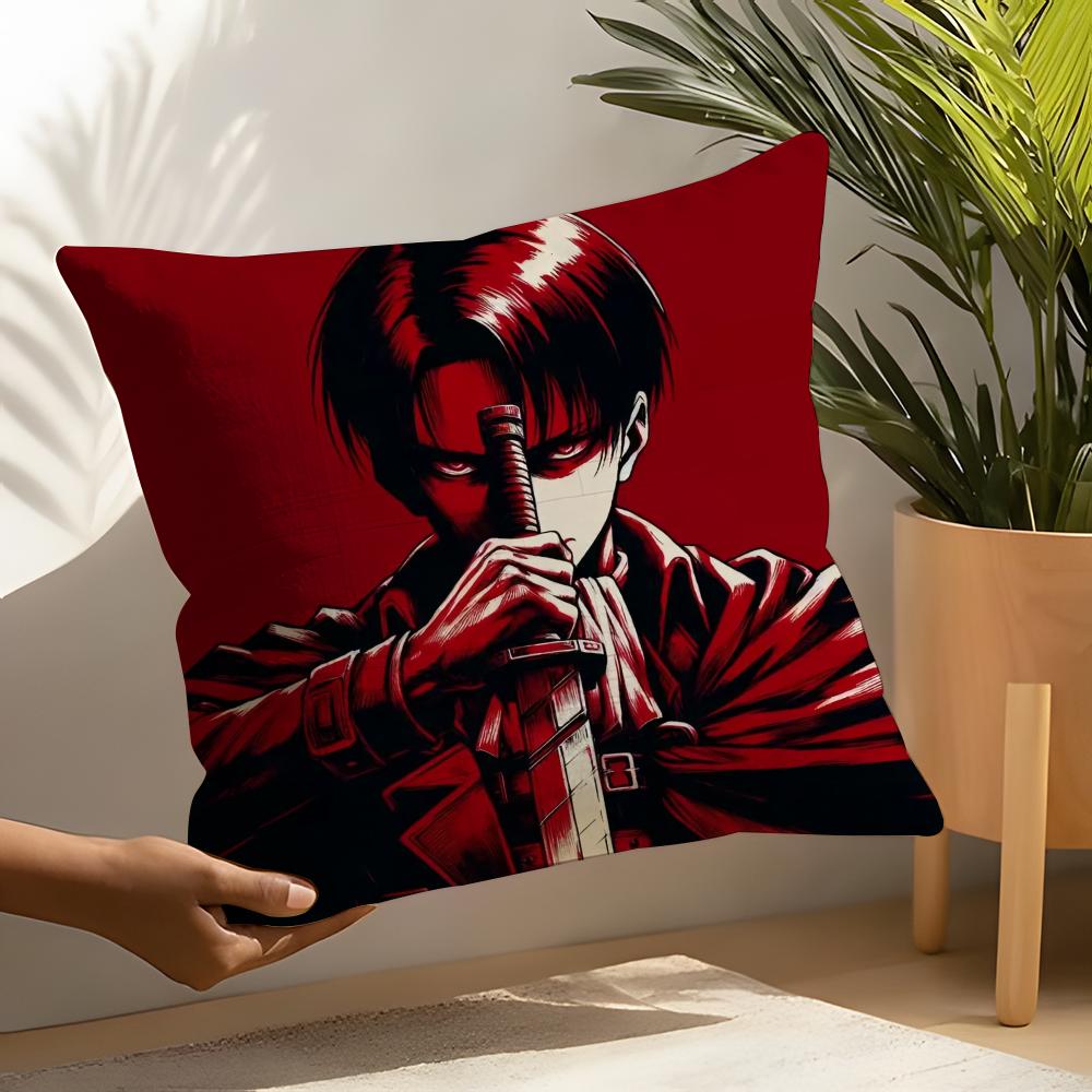 Levi Ackerman Attack On Titan Pillow Case Linen Cushion Covers For Decorative Sofa Home Pillows Case Car Chair Pillows Cases