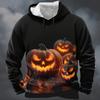 Halloween Theme Men's Long Sleeve Hoodie Funny 3D Printed pumpkin head Men Hoodie Sweatshirt Oversized Men's Clothing