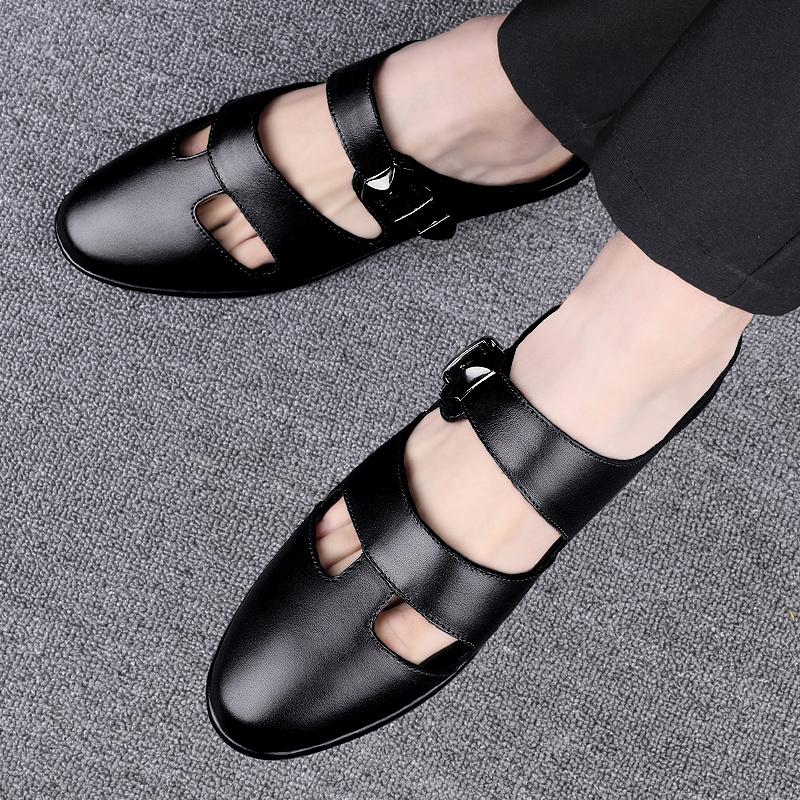 Fashion Summer Men's Leather Shoes Comfortable and Breathable Quality Style Black Brown Outdoor Fashion Street Daily Adult Shoes