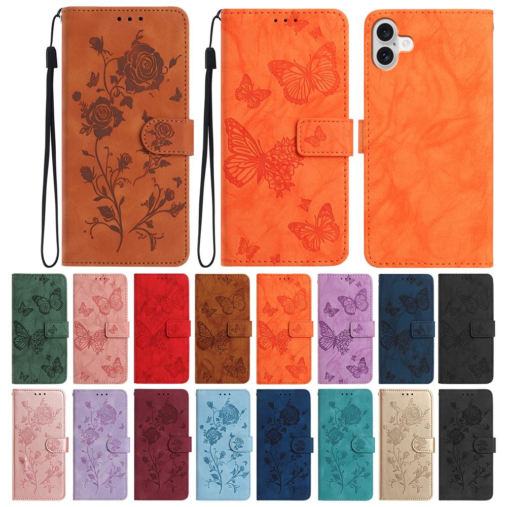 Leather Phone Case For Samsung Galaxy S9 S8 S7 S6 Edge A10 A20 A20E A21S A30 A40 A8 Plus M10 Embossing Print Cards Wallet Cover