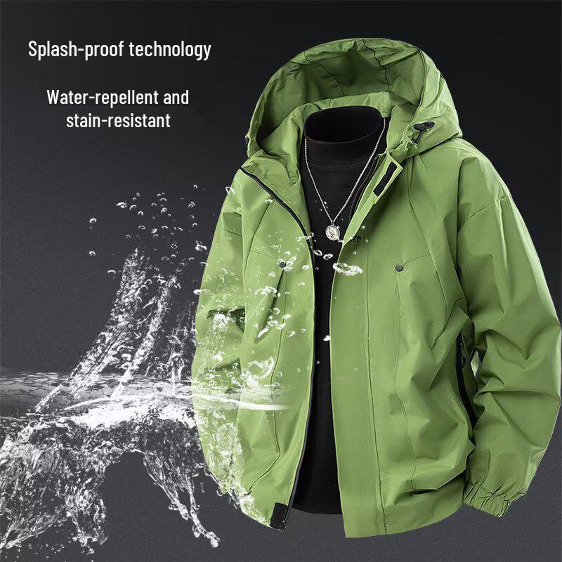 Men's Windproof Waterproof Stain-Resistant Mountaineering Jacket - Outdoor Spring/Autumn Casual Workwear for Climbing