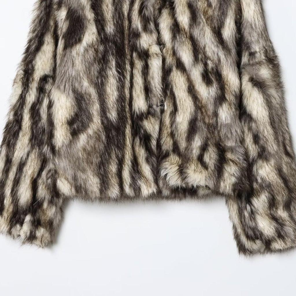 2025 Autumn Women's Fashion Faux Fur Effect Overcoat Jacket - Lightly Mature Style