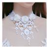 Women Party Necklace Hollow Out Lace Faux Pearl Decor Tassel Prom Cosplay Halloween Carnival Choker Wedding… More