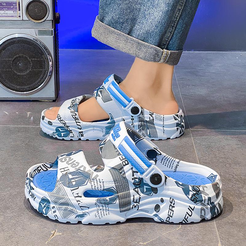 New Men's Sandals Big Size Thick-soled Lightweight Slippers Men's Fashionable Casual Sports Sandals Breathable Beach Shoes Men