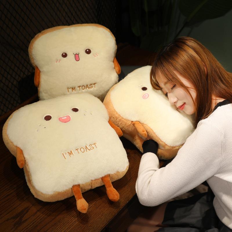 35Cm Plush Bread Pillow Soft Toast Simulation Food Doll Warm Hand Cushion Home Decor Cute Kids Toy Birthday Gift