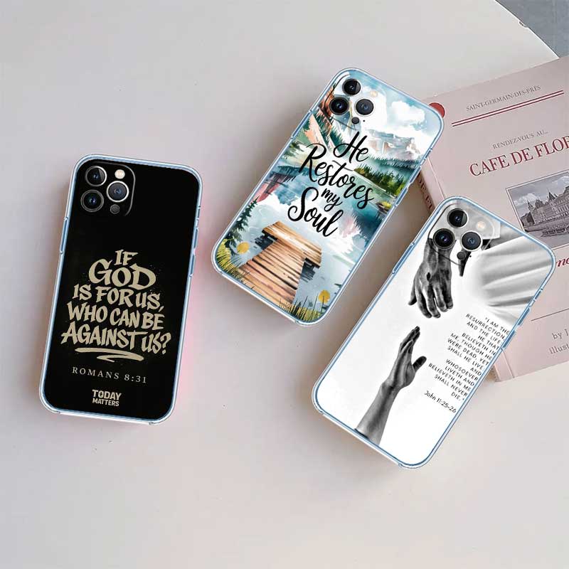 RE13 Bible Verse Jesus cross Transparent Phone Case for Motorola Moto G7 G8 G9 G84 G85 G73 G24 G15 Z2 Play Power Plus