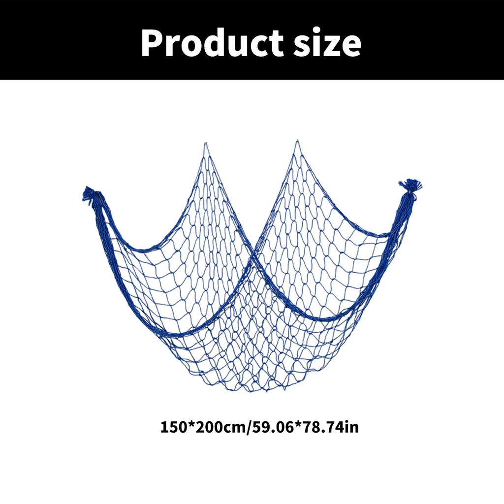 Coastal Charm Cotton Fishing Net Decoration Sea Inspired Wall Art for Living Room and Bedroom 59x79in