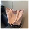 Large capacity women's shoulder tote bag ins versatile fashion simple striped casual underarm bag