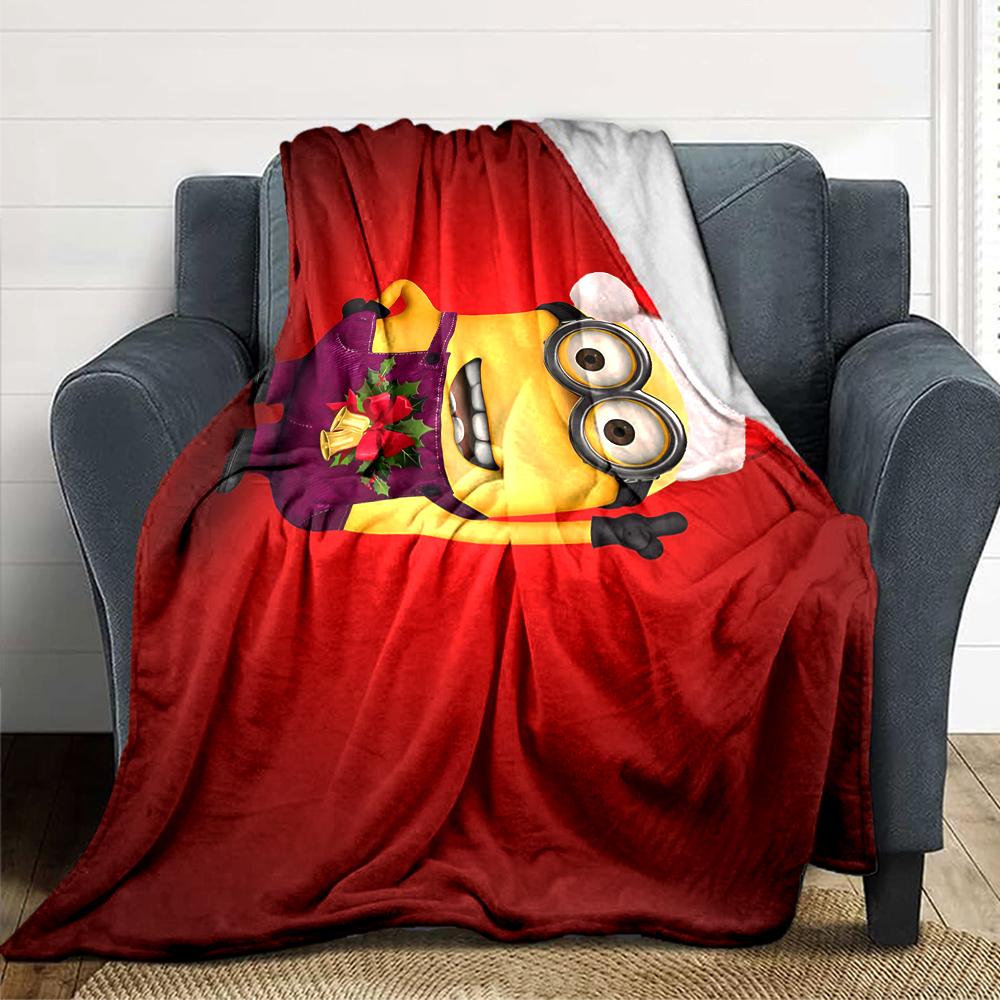 1Pc Christmas Minion Unicorn Blanket Soft Throw Blanket For Home Bedroom Bed Sofa Travel Office Solid Christmas Blanket