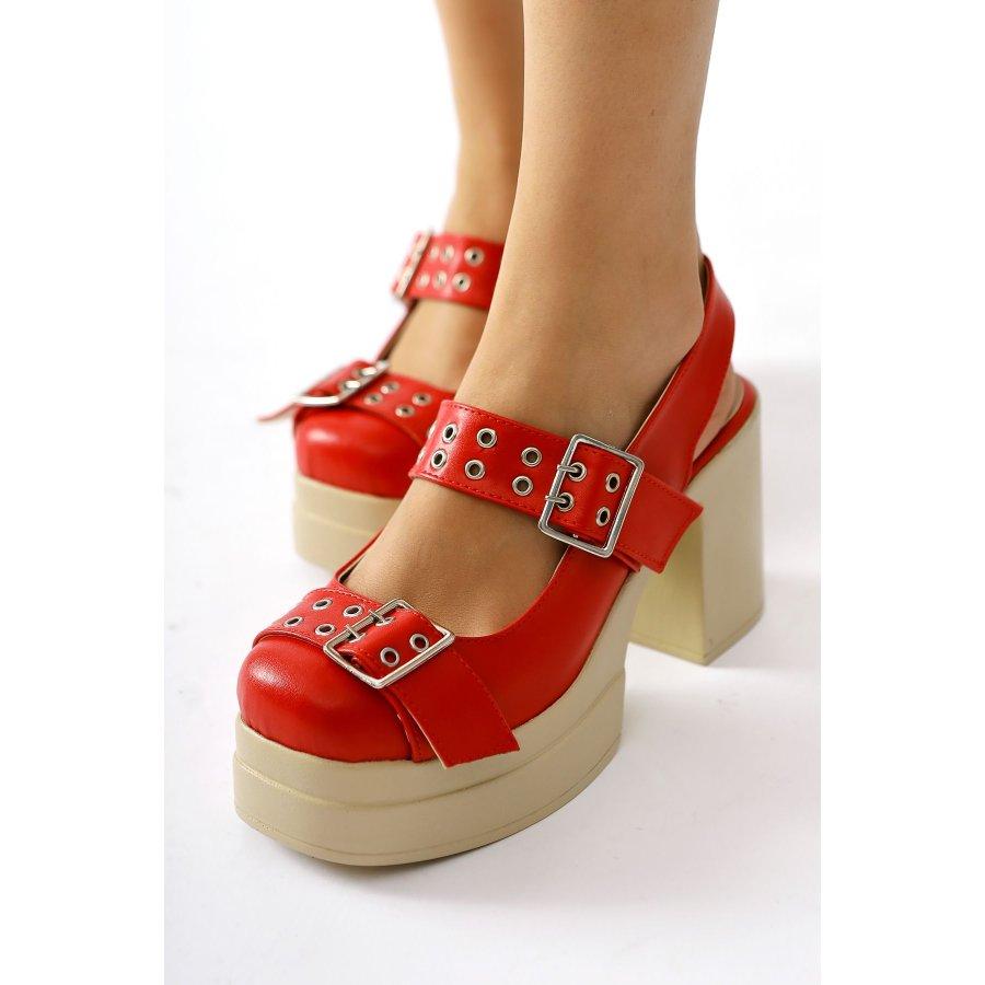 

Women s Platform Heels Double Belt Detail Open Back Shoes / Platform Closed Toe Sandals 36 зелений