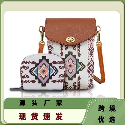 Diese zweiteilige Damen-Handytasche im Bohème-Stil ist eine modische Umhängetasche, die für den Arbeitsweg geeignet ist.