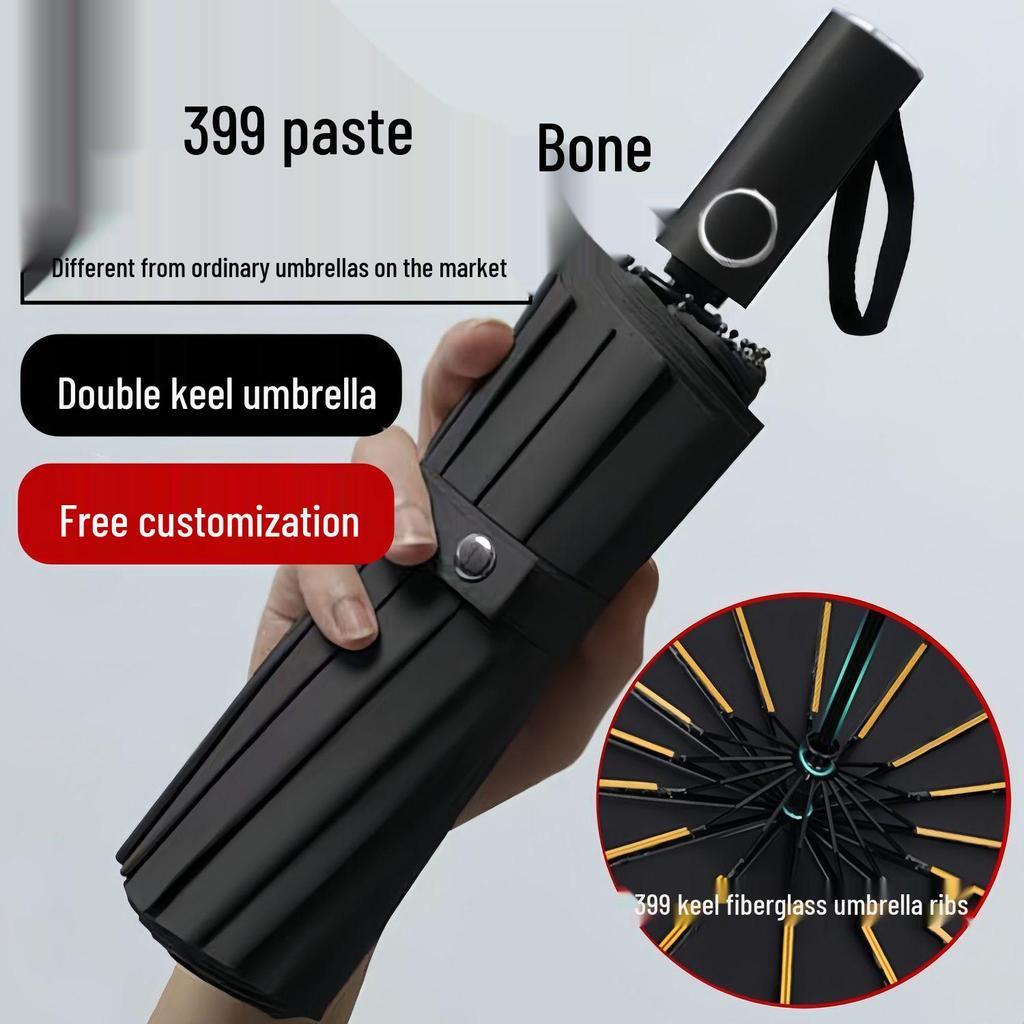 480-Bone Windproof Storm Umbrella: Large, Reinforced Folding Umbrella for Men & Women, Dual-use for Sun and Rain