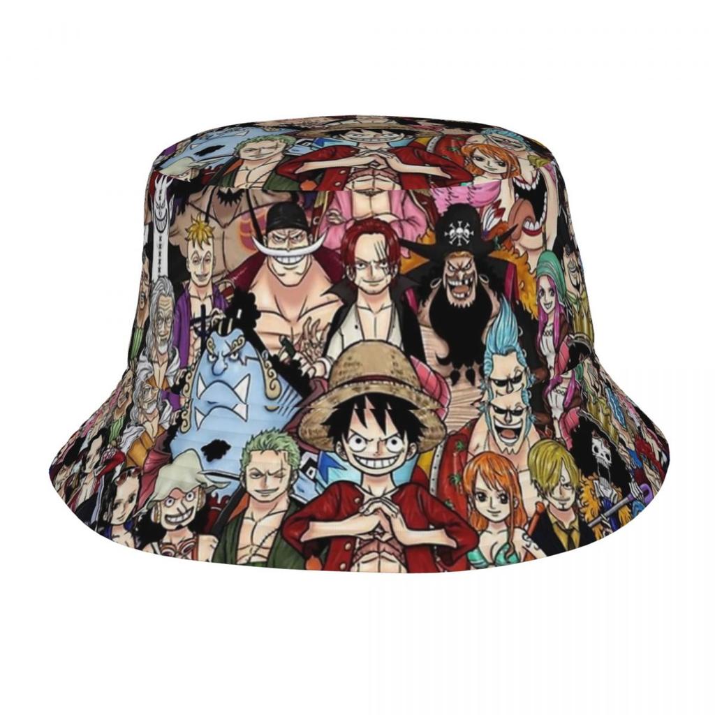 Japonia Anime Zoro Luffy Czapki Bucket Hat z Czaszką dla Kobiet Mężczyzn Letnia Jednoczęściowa Kapelusz Floppy Unikalna na Sporty na Świeżym Powietrzu Kapelusz Wędkarski Ispoti