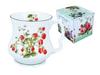 Kubek Babuni Maliny Ceramiczny 300Ml Zdobiony Wzór Prezent Dla Mamy