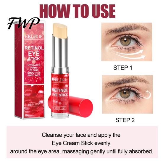 Reduce Fine Lines Eye Cream EELHOE Retinol Stick Renewing & Firming Under Balm for Dark Moisturizer Circles, Puffiness, Wrinkles Travel Essentials