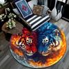 Yin Yang Tigers Round Area Rug,Carpet Rug for Living Room Bedroom Sofa Playroom Decor,Non-slip Floor Mat