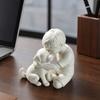 DYS Figurka Pieska i Chłopca Drukowana 3D, Rzeźba Psa i Właściciela, Przytulająca Figurka Dekoracja, Dekoracja Domu Uzdrowicielski Ornament Prezent
