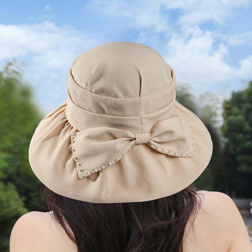 New Bucket Hat Women's Summer Sun Hat Elegant Fashion Sun Hat Outdoor Travel Beach Hat Bow