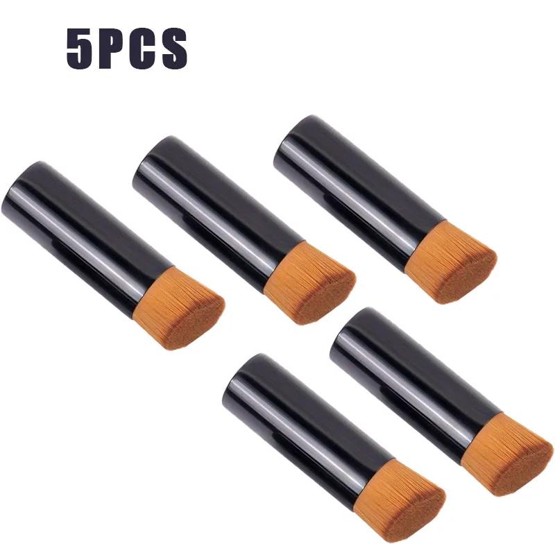 Tragbarer abgeschrägter Foundationpinsel, Beauty-Tools, flacher Foundationpinsel, Puder-Bubble-Foundation-Make-up-Pinsel