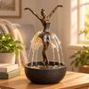 Sculptural Ballerina Water Fountain Calming Ornament Artistic for Office