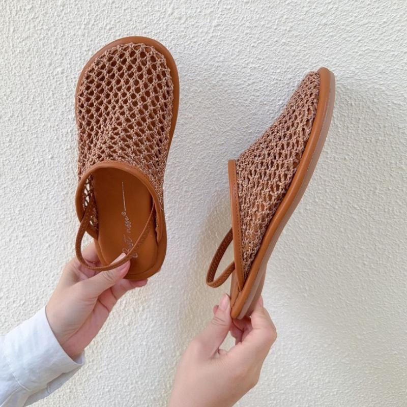 

Модные туфли-мюли Женские балетки Шлепанцы Сетчатые повседневные сандалии Мода Спорт 2025 Лето Новые Слингбэки Кроссовки Женские Вьетнамки Сандалии 40 коричневый