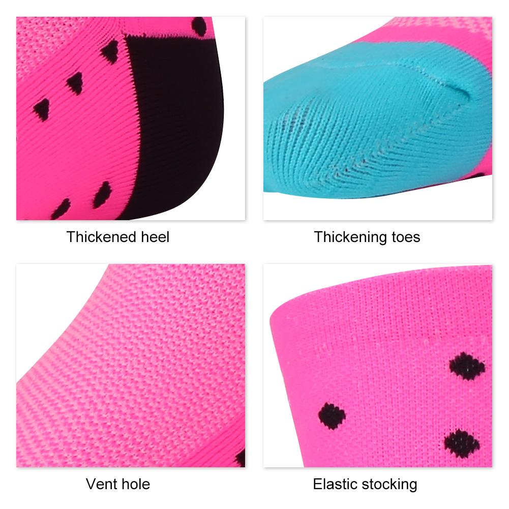 Męskie Damskie Rower Rowerowy Jazda na Rowerze Bieganie Sport Oddychające Nylonowe Skarpety do Łydki Różowe