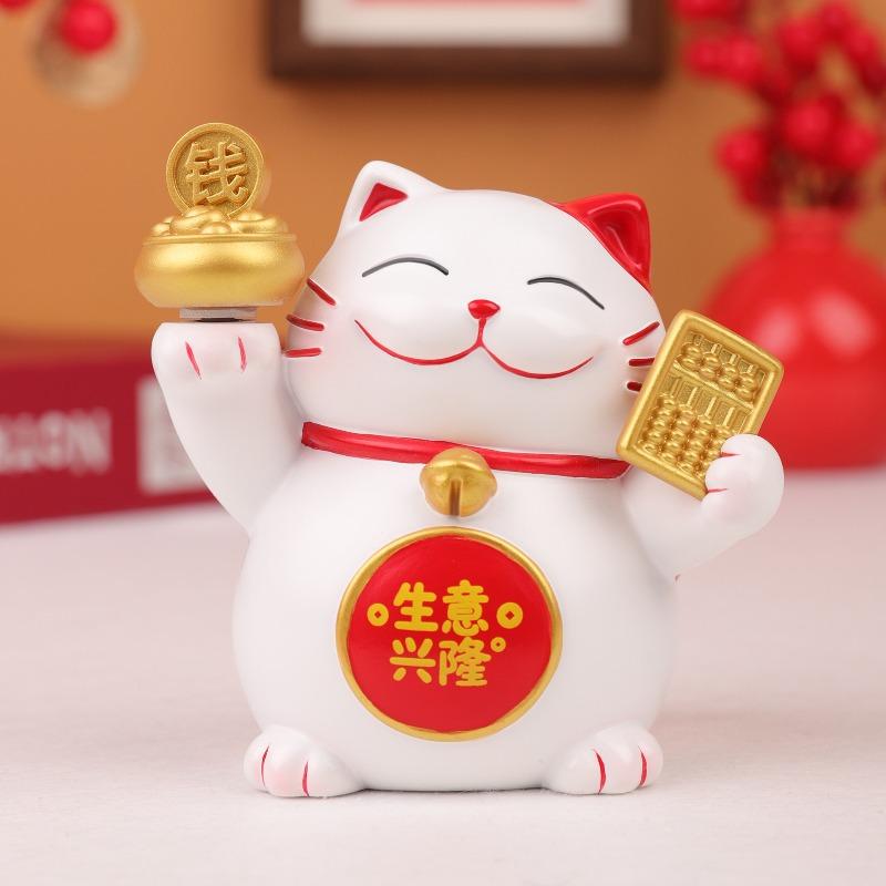 

There Are Various Types of Home Decorations Such As The Lucky Cat Ornaments, Festive Tablecloths, and Resin Handicrafts for The Entrance Hall Attract wealth
