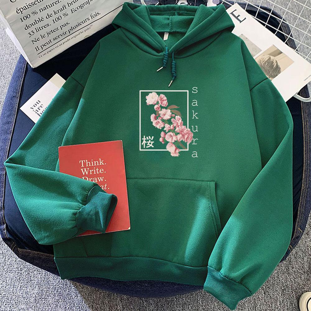 Sakura Flower Japanese Tokyo Graphic Hoodies Funko Pop Casual Sweatshirt for Autumn Winter Aesthetic Clothing