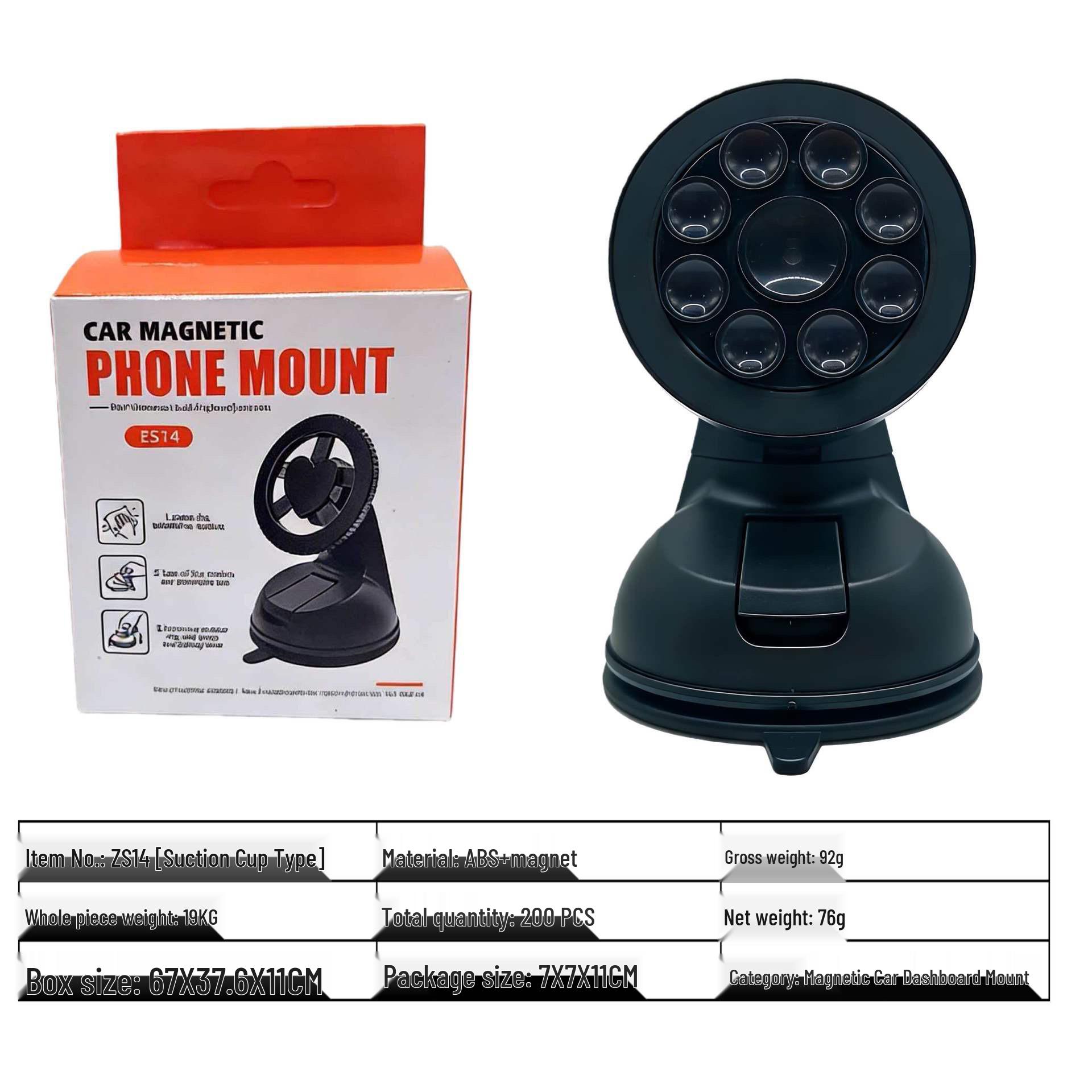 

Strong Magnetic Car Phone Holder with Suction Cup for Navigation