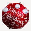 Merry ChristmasRed Foil Ornament with Snowflakes and BaublesUmbrella, Portable 3-Fold Compact Umbrella,Christmas Gift ES426