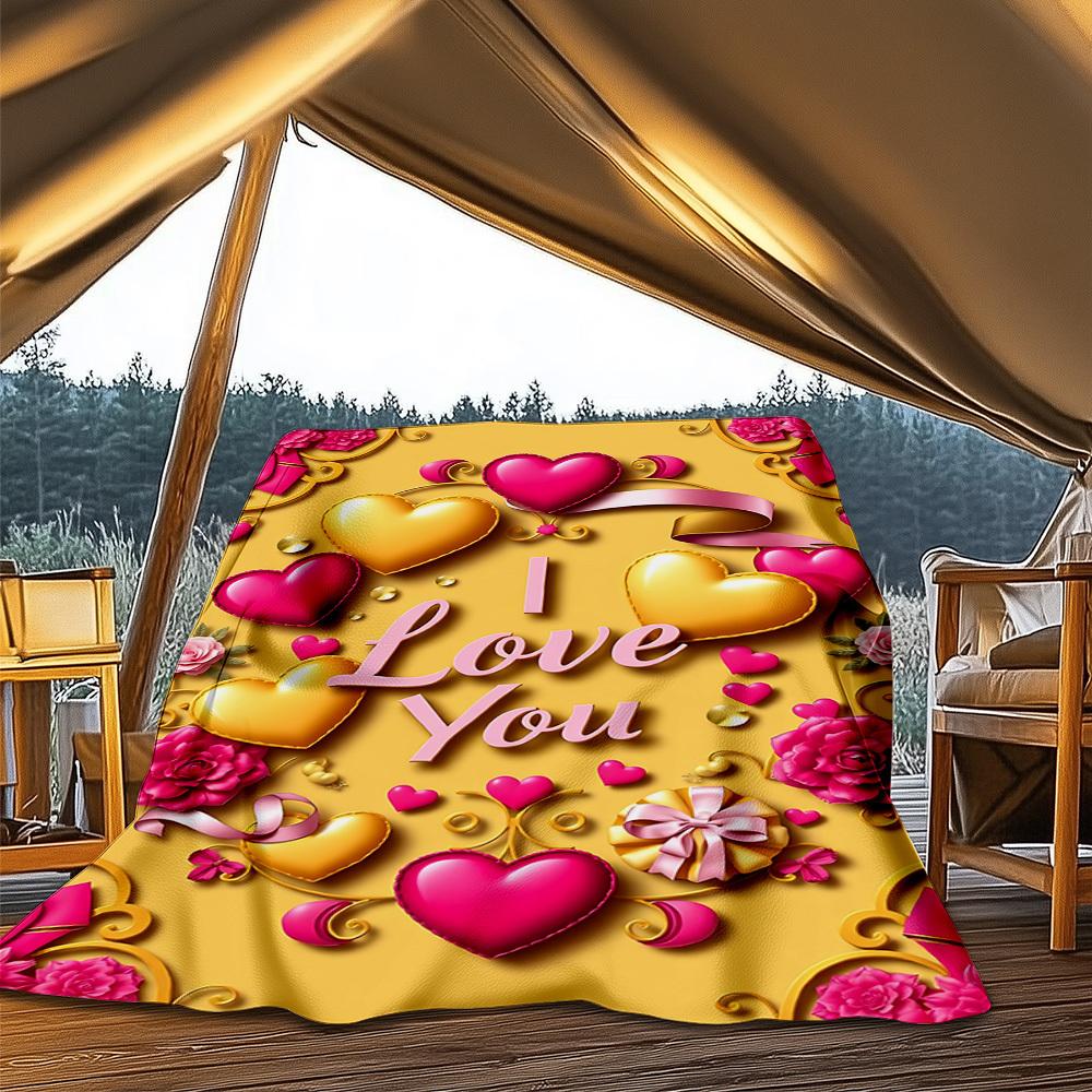 1 Stück Herz-Dekorationen Outdoor-Decke - Leichte Flanelldecke für Reisen, Camping, Wohnzimmer, Sofa, Stuhl yy251114203
