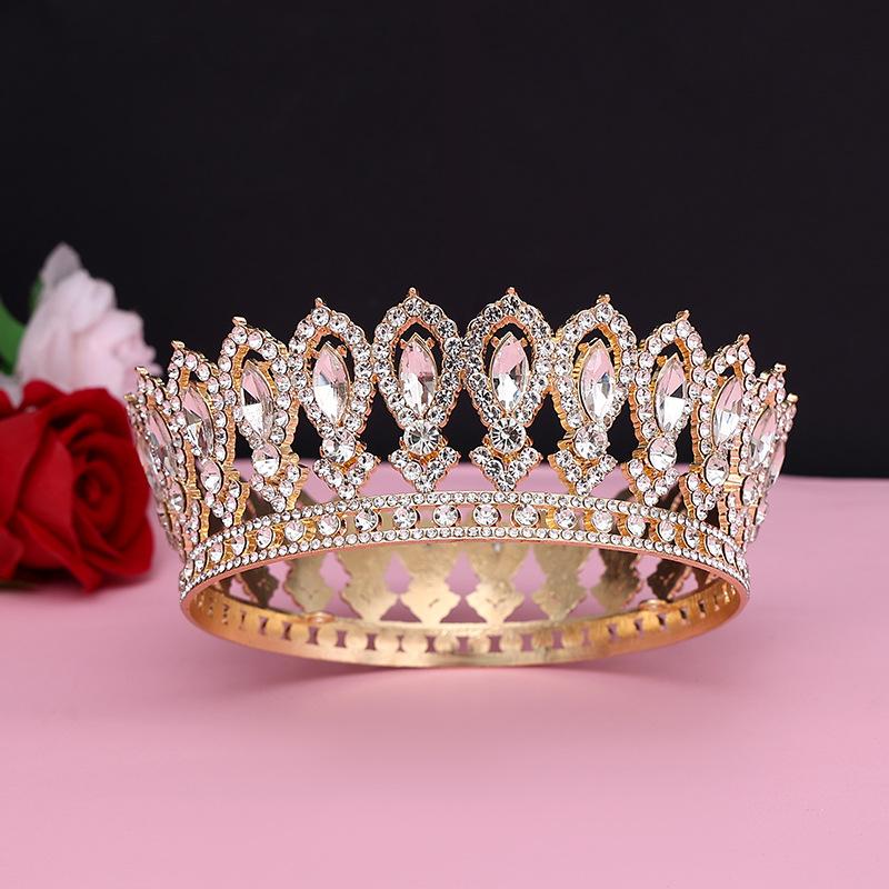 Men's Golden King's Crown Headwear Adult Birthday Crown Halloween Stage Opera Performance Unisex