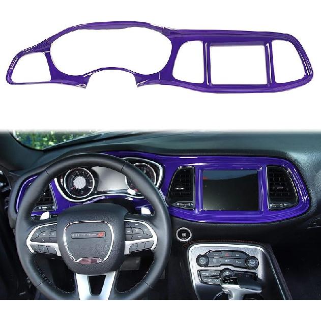 Voodonala for Challenger Carbon Fiber Center Consoles Dashboard Instrument Gauge Cluster Panel Protecter Cover Trim Fit for 2015-2025+ Dodge