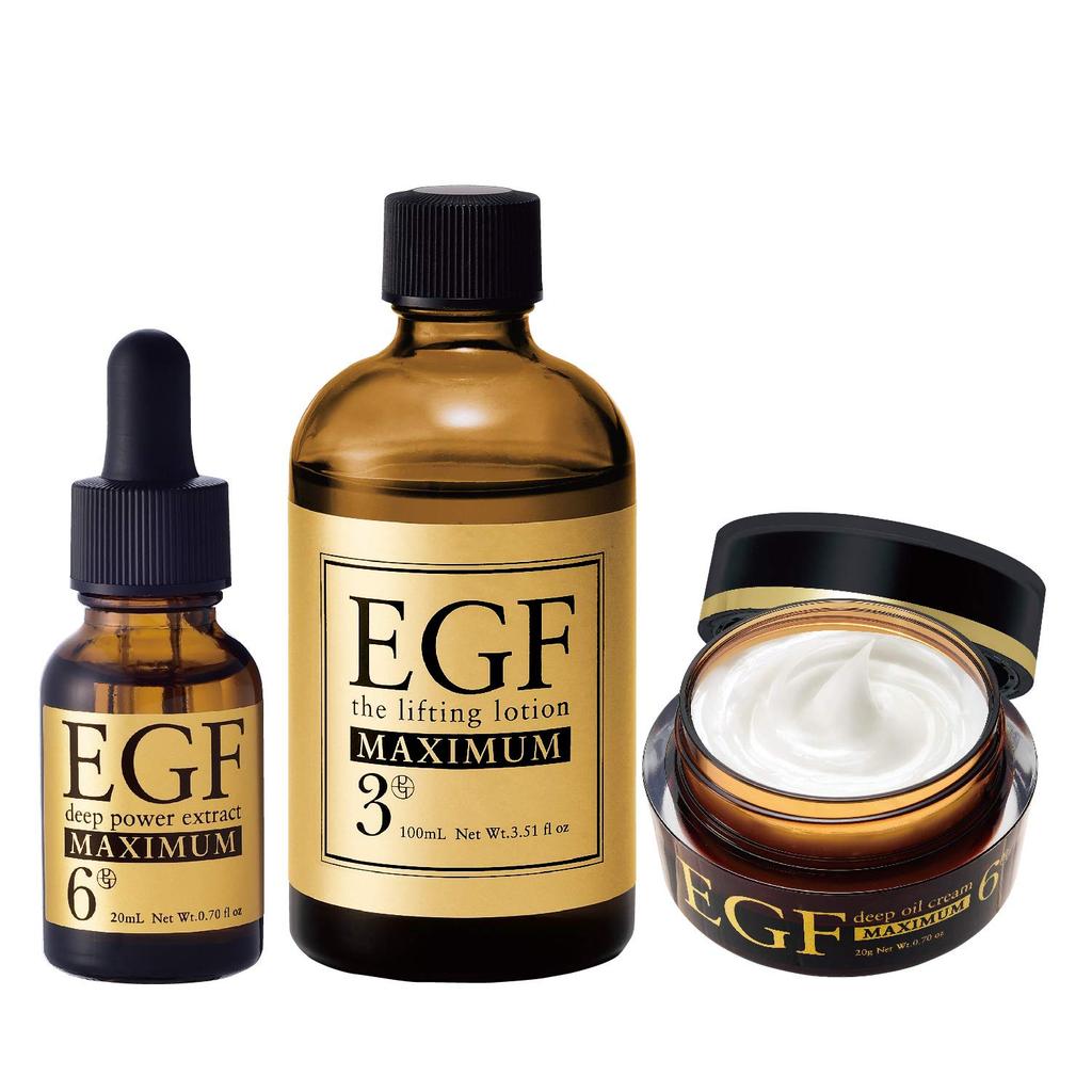 EGF Maximum set serum 20ml lotion 100ml cream Made in Japan Highly concentrated aging care Made in Japan Moisturizing Highly moisturizing For aging