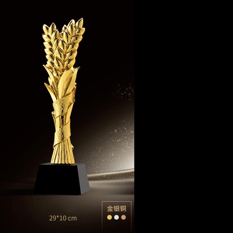 

Customized Gold-plating Resin Trophy Award Souvenir, Excellent Character, Home Decoration, Creative, Crystal Base, Engraving 1Pc