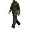 Men's Warm Lined Hoodie and Wide Leg Cargo Pants Set, Casual Relaxed Fit for Outdoor Sports