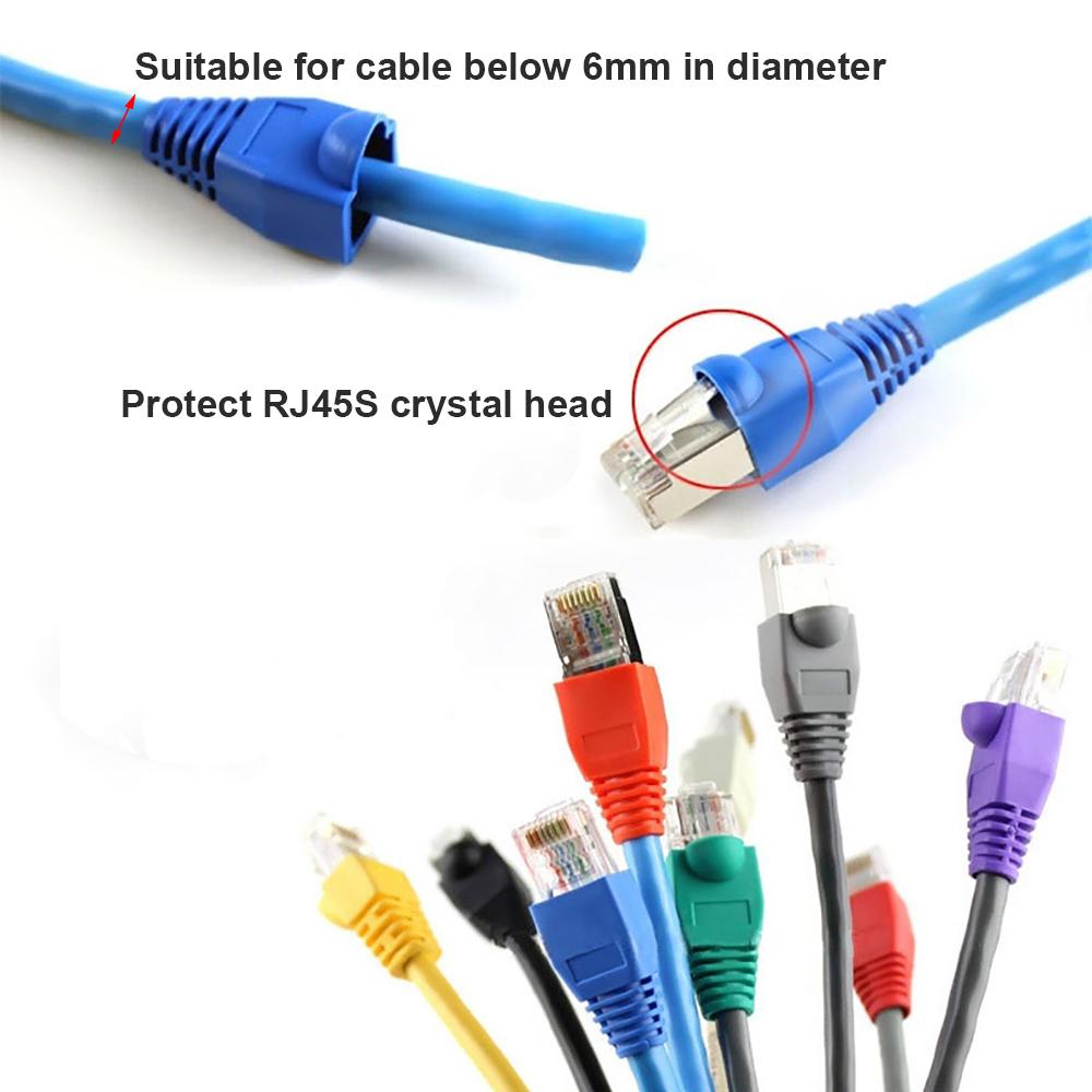 RJ45 CAT6 CAT5e Adapter Cap Ethernet Network Cable Connector Plugs RJ45 Caps Cat 5 protective Sleeve Multicolour 50 100pcs/lot
