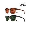 2PCS Classic Polarized Sunglasses Men Women Retro  High Quality Sun Glasses Rivet Female Male Fashion Mirror Sunglass