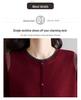 2025 Red Knitwear Round Neck Sweater for Middle-aged Women - Stylish Spring & Autumn Fashion