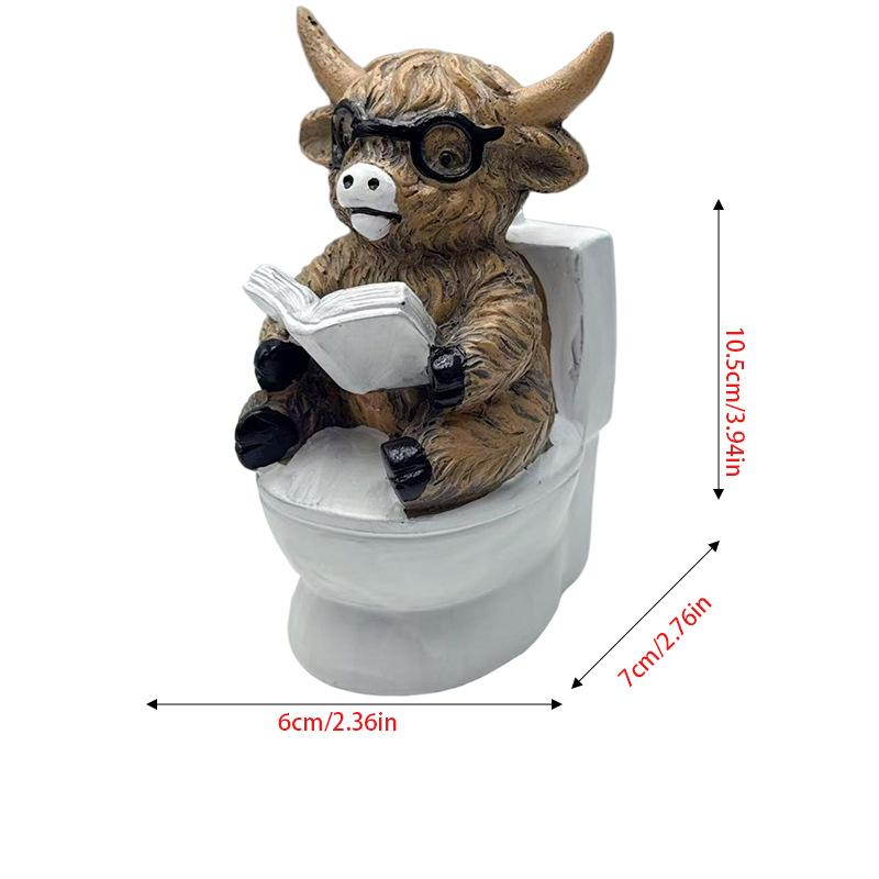 

Creative Heights Cow Resin Sculpture - Bathroom Decorative Item, Tableware, Artwork, Festival Gift A