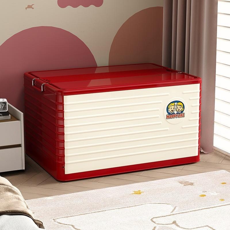 Plastic Storage Box Folding Organization Boxes Living Room Large Capacity Acrylic Case Household Living Organization Furniture