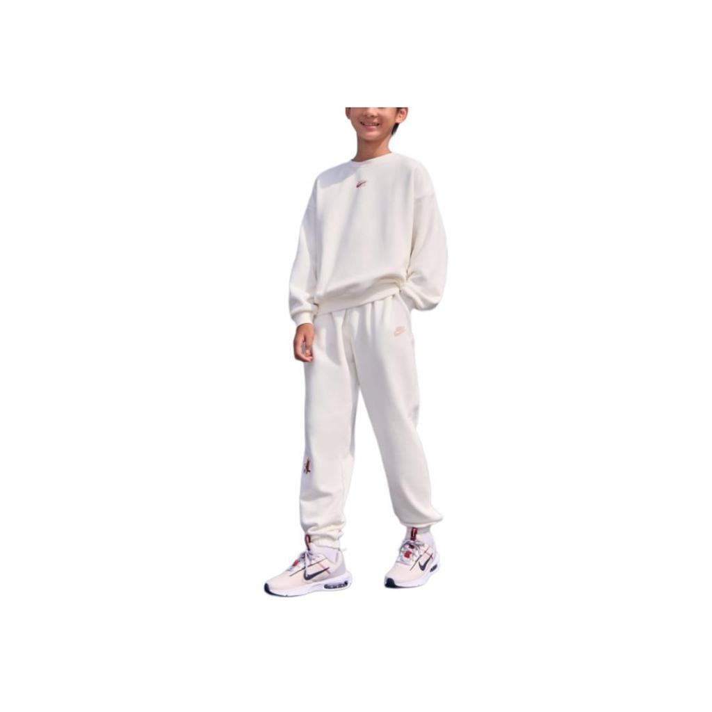 Nike Sportswear Club Fleece Loose Fit Jogger Pants Kids Bottoms Canvas-White HQ4880133