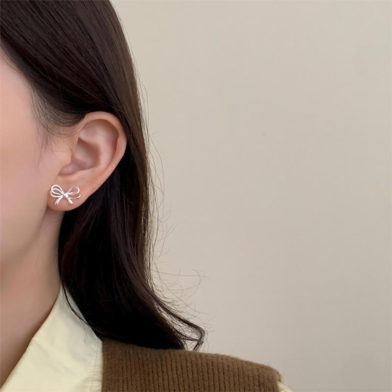 Modern Bowknot Earrings Accessories Dainty Ear Studs Ear Pendant Jewelry Charm Trendy Ear Accessory for Everyday Wear
