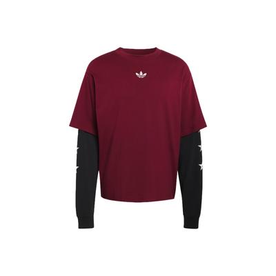 Originals Dept. Grafisches Doppel-Rundhals Langarm Locker geschnittenes T-Shirt Herren Tops KF1869