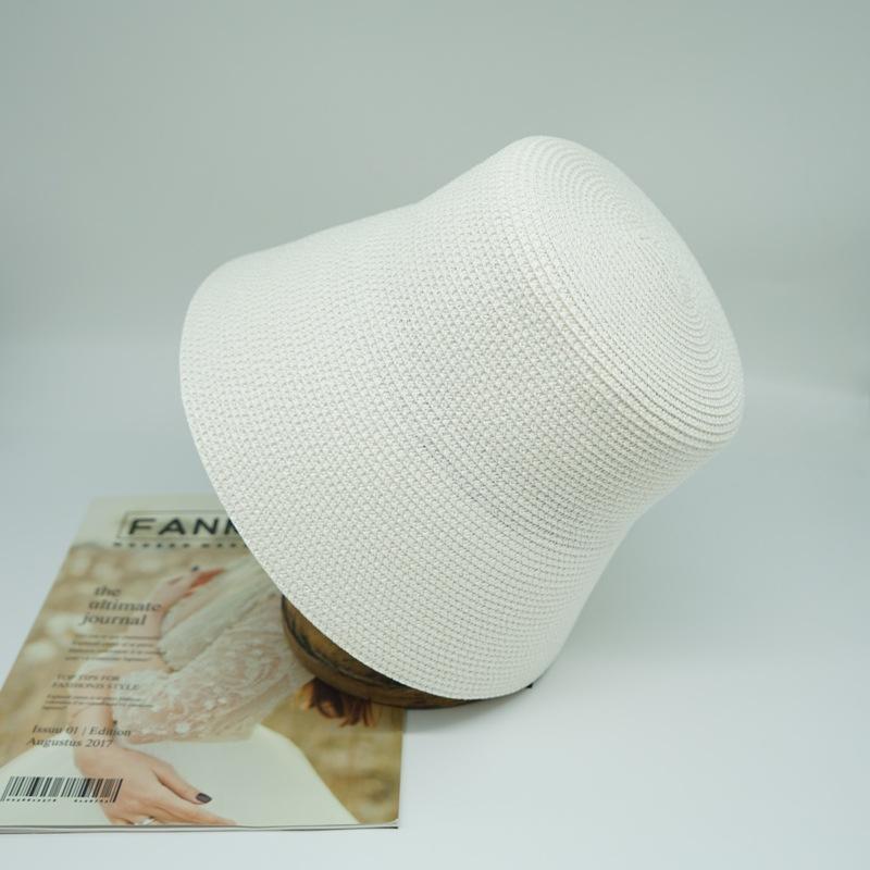 

French Retro Black And White Red Bell Bucket Hat Women S Summer Sunshade Vacation Beach Versatile Fisherman Basin Hat Straw Hat M（56-58cm）