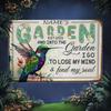 Custom Retro Hummingbird Floral Metal Sign Personalized Text Garden Wall Decor Outdoor Home Plaque