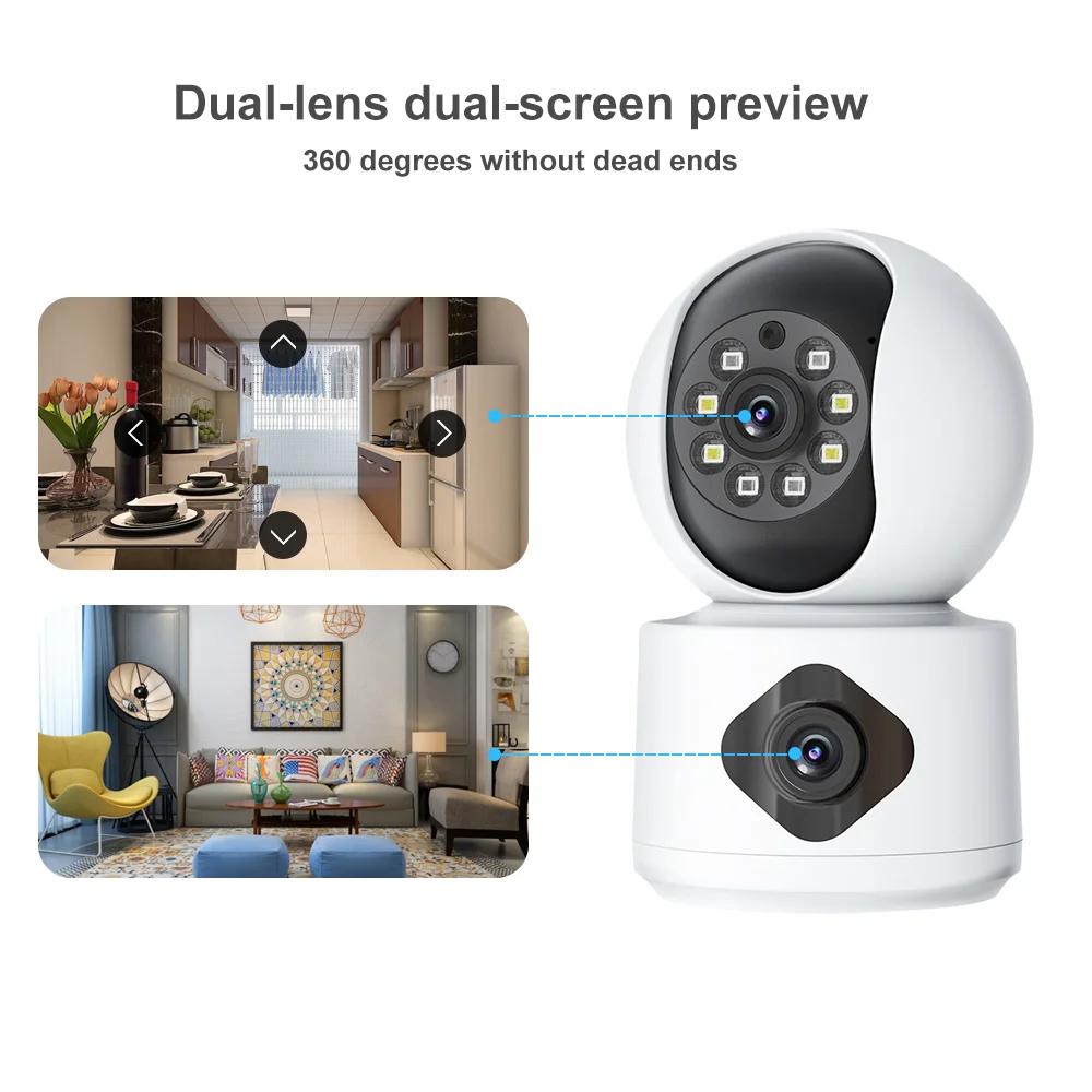 Tuya 8MP 5G Wifi Indoor Lens Baby Monitor Color Night Vision Camera 4k Dual Screen Auto Tracking Video Surveillance